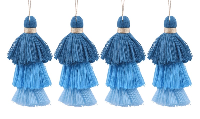 KONMAY Bulk 20pcs Tri-Layered Tassels with Hanging Loop for Jewelry Making, Clothing - Image 1